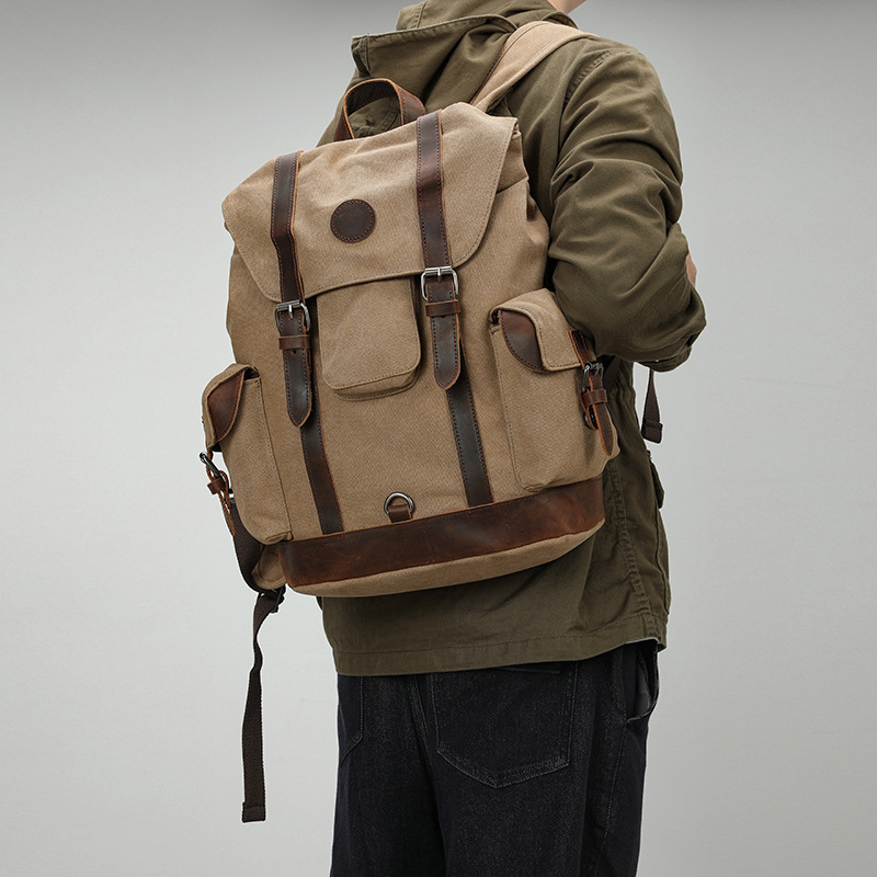 Canvas Backpack Casual - Bolsa de lona Retro para ciclismo