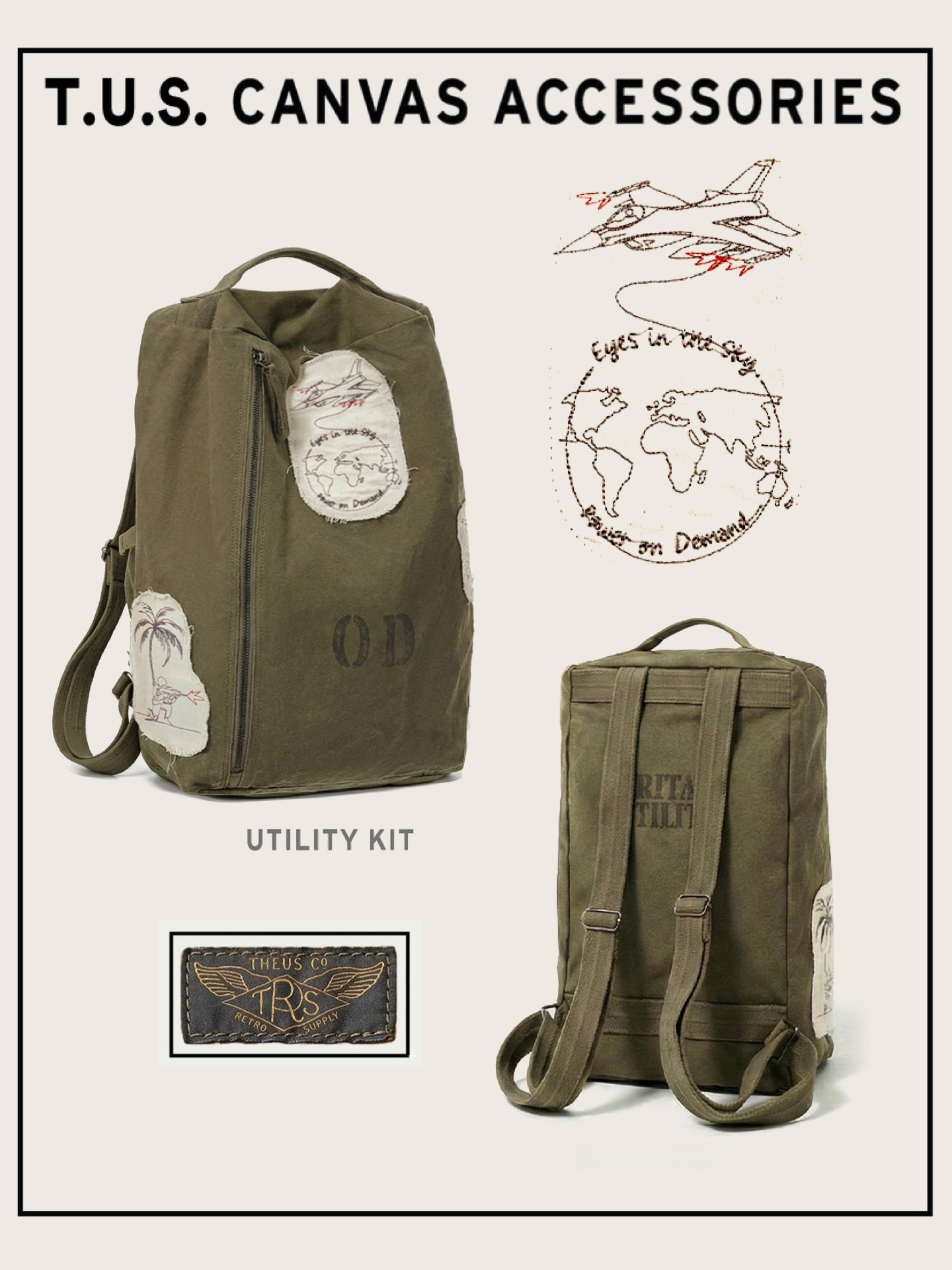Canvas Backpack Casual - Mochila Deportiva de Lona de Algodón