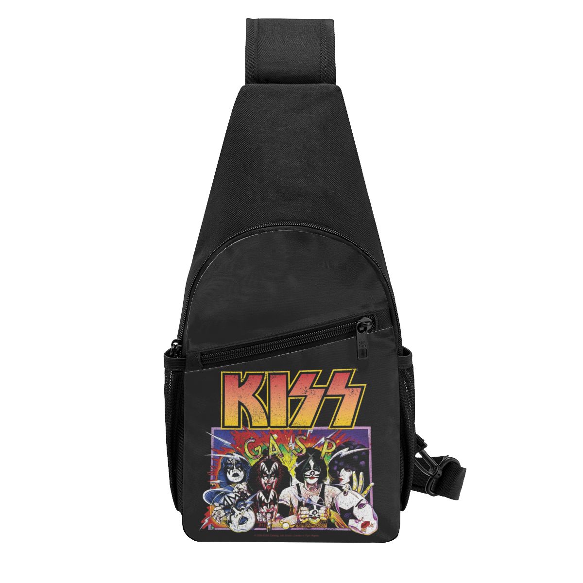 Sling Backpack Shoulder - Rock Roll Band Kiss Cat -