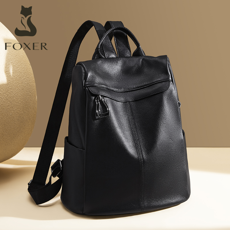 Mochila FOXER de cuero genuino - Travel Backpack Anti Theft reseña y precio