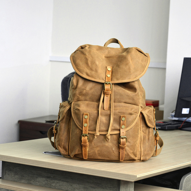Mochila retro de lona encerada - Canvas Backpack Casual reseña y precio